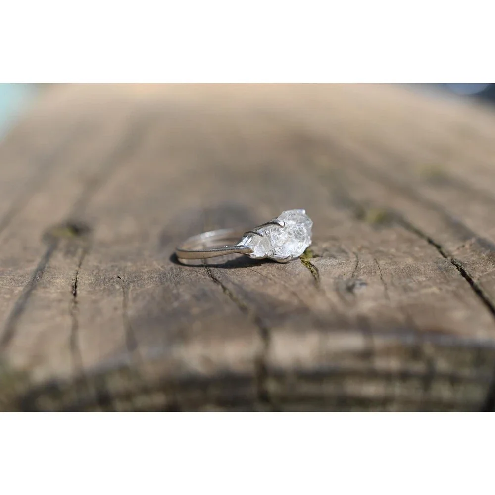 Raw Lake County Diamond Engagement Ring